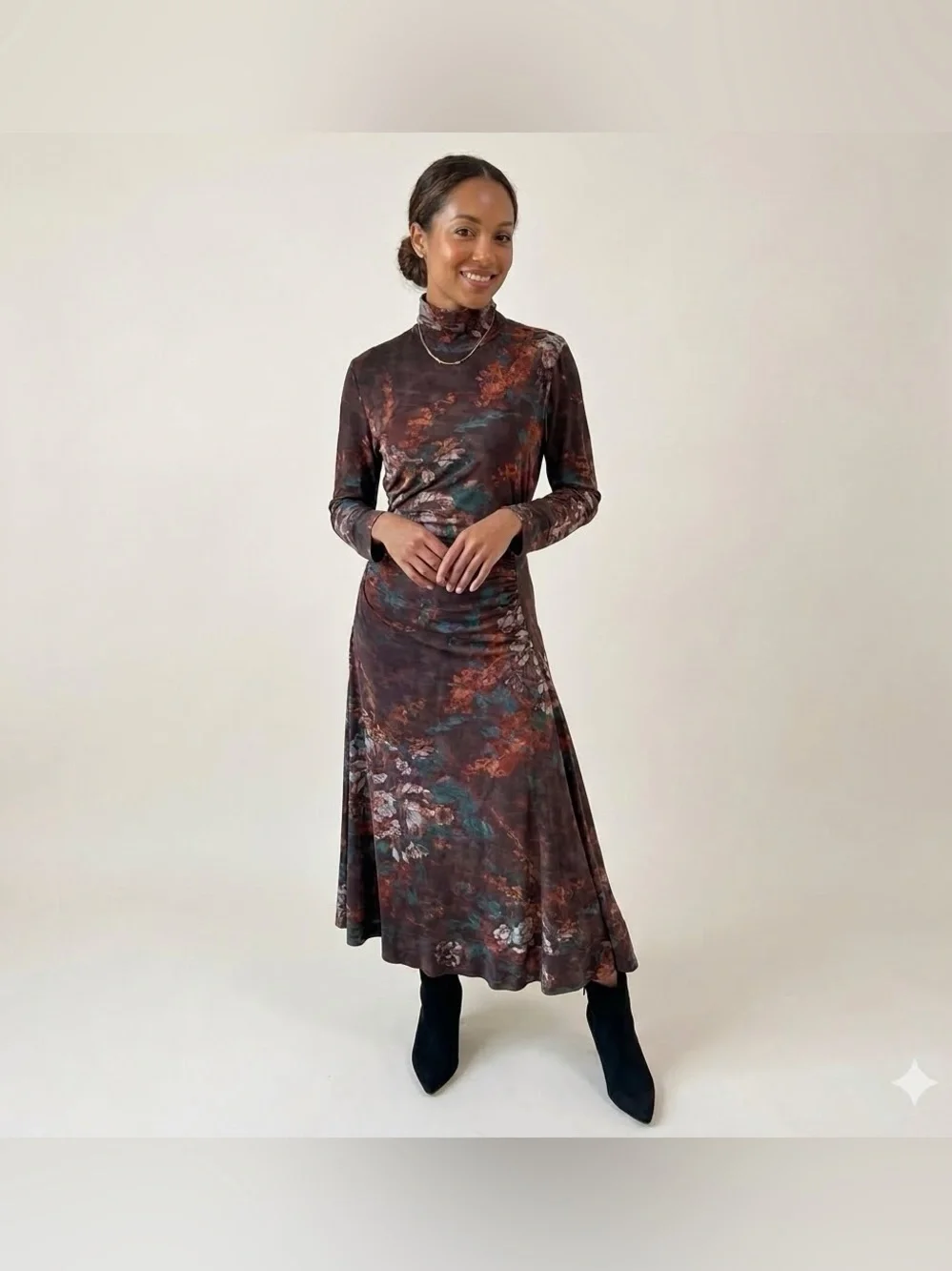 ✨ ETRO Floral Printed Chenille Midi Dress - Made in Italy-Size 46 (US L) luxury
